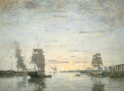 Eingang zum Hafen, Le Havre von Eugene Louis Boudin